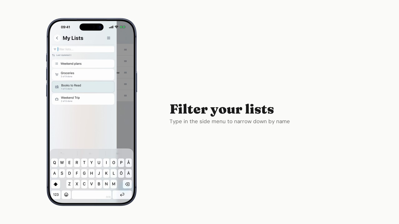 Searching across lists