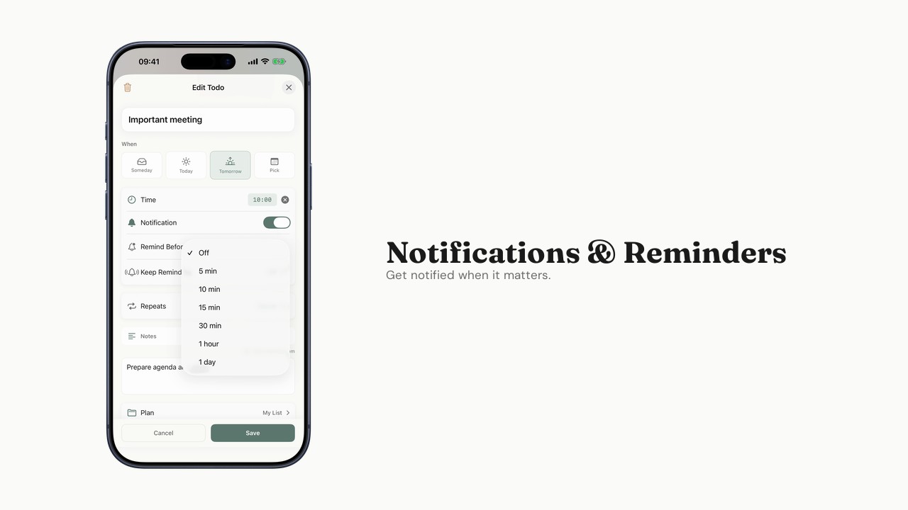 Notifications and reminders